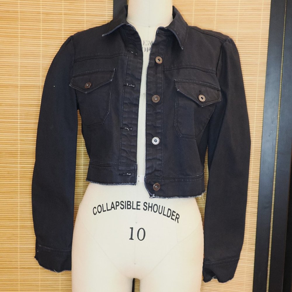 Charlott Russe Denim Jacket Dark Blue,  Size L